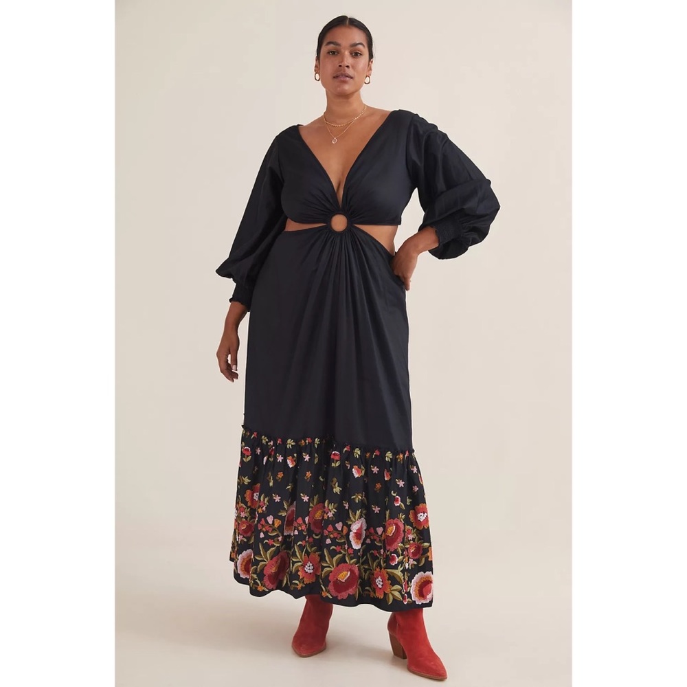 Anthropologie Karolina Cut-Out Maxi Dress